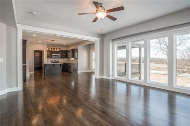 View of kitchen from family room.