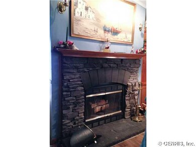 Family Room large stone fireplace