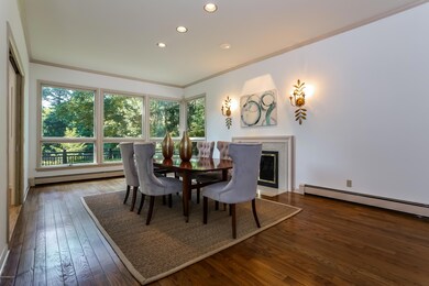 Dining rm. with fireplace