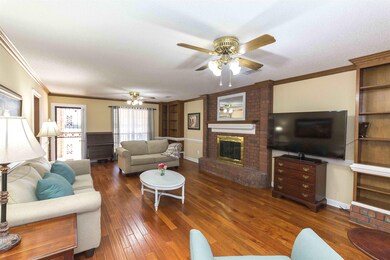 Large open room that's very inviting, with wood bu