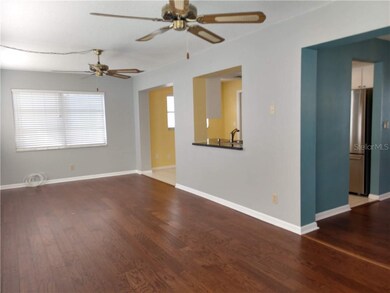 View of Florida room from back door.  The open flo
