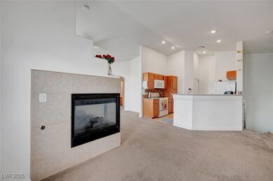 Unfurnished living room with recessed lighting, li