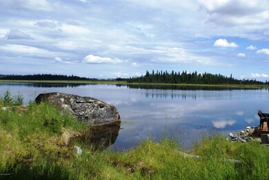 natural rock in the lake looking east