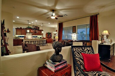 View to Kitchen & Family Room