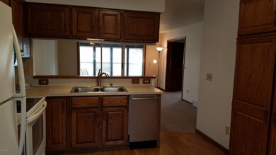Kitchen open to living area
