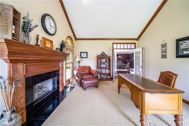 Large Office with Fireplace & French Doors