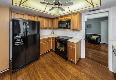 Kitchen with view of formal dining room
