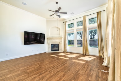 Bright and inviting living room with wood floors,