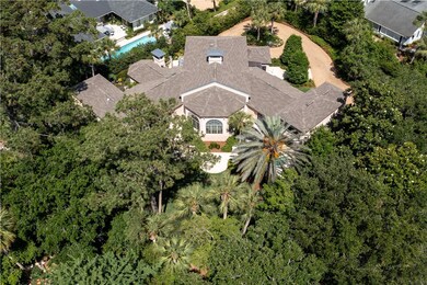 Drone showing back garden lot overhead
