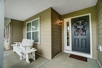 Covered front porch area