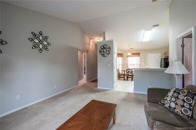 Vaulted ceilings with open floor plan