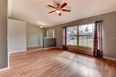 Living room area and front entryway