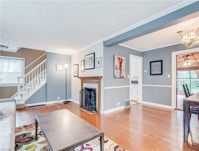 Living room flows into the Dining room