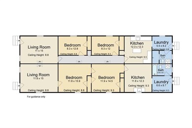 Floor plan, 2116 is on the top has been renovated