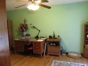 formal dining room, now being used as an office