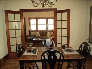 Dining Room with Original French Doors to the Livi