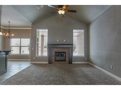 Den/Family/Great Room. Vaulted ceiling in living w