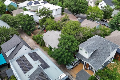 Aerial perspective of suburban area