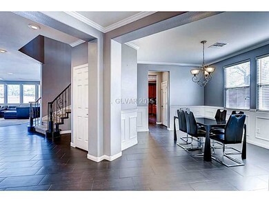 Dining Room. Dining room to the right, spiral stai