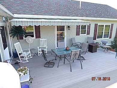 Spacious deck with awning