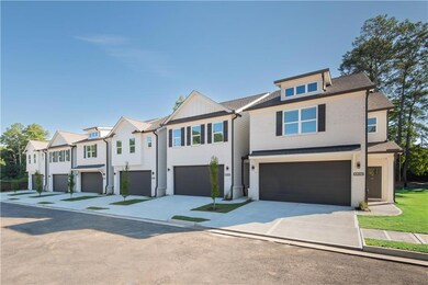 Modern inspired farmhouse with concrete driveway, a residential view, a shingled roof, and an attached garage