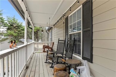 Wooden terrace with a porch