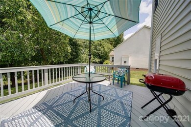 Freshly stained deck for outdoor grilling and dini