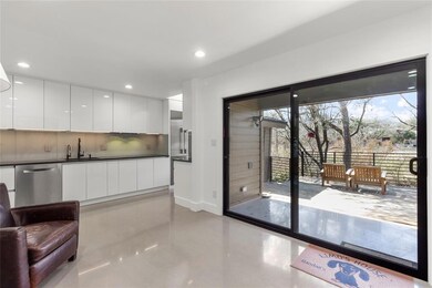 Sliding door allows for amazing creek views!