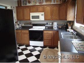 Tiled floor in kitchen