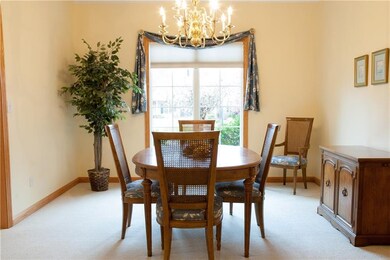 The dining room sits just off of the entry at the 