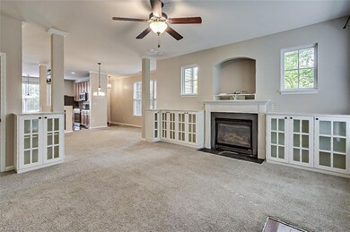 Living Room with Builtins  & Gas Log Fireplace