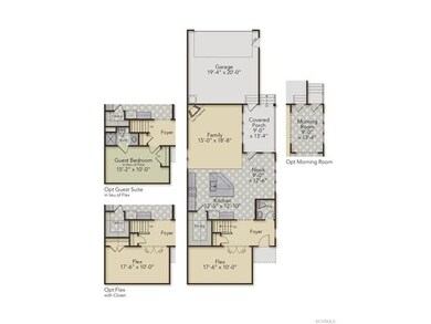 First floor layout - home has the guest bedroom op