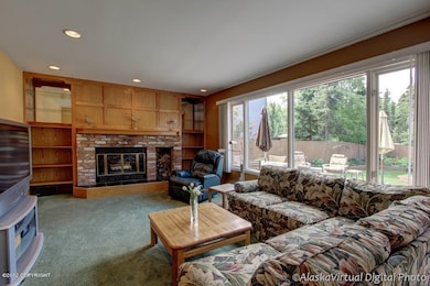 Family Room with Backyard Windows