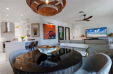 Dining room featuring ceiling fan and recessed lighting