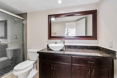 Full bathroom with oversized vanity and walk in sh