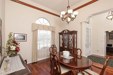 elegant dining room with crown molding