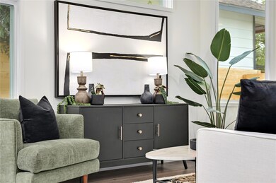 Living area with plenty of natural light and dark