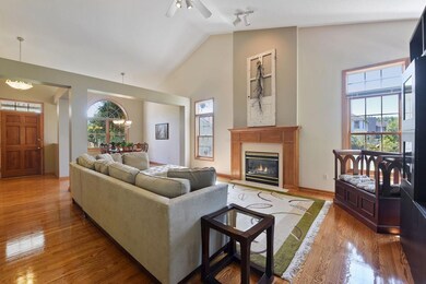 Gas-burning Fireplace with tile and wood surround
