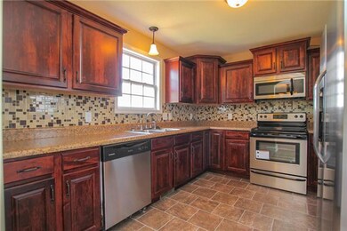 Rich colors and plenty of cabinet space!
