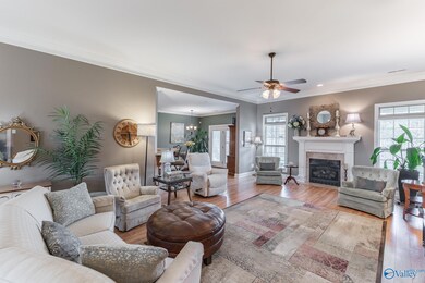 Greatroon w/ 10 ft. ceilings and gas log fireplace.