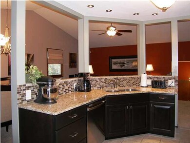 The view from the northeast corner of the kitchen 