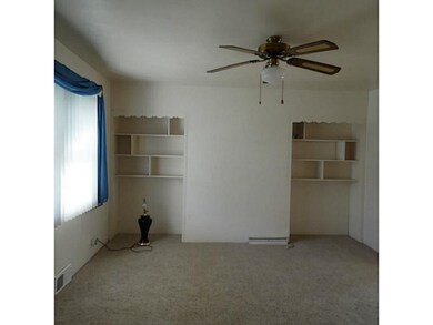 Living Room. Living room has built-in book shelves