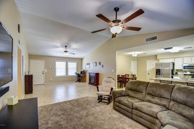 family room to living room & kitchen