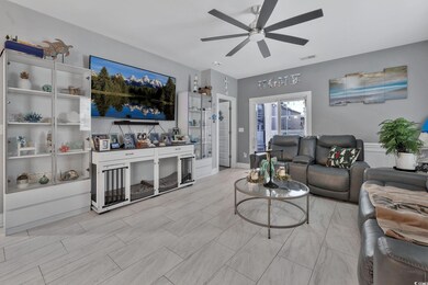 Living room with ceiling fan