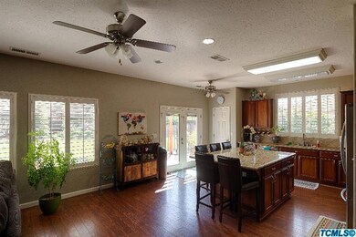 View of kitchen with french doors that l