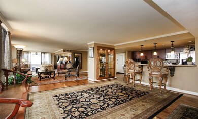 This unit sprawls with walls of windows while stil