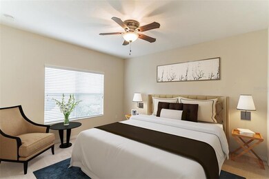 Virtually staged primary bedroom