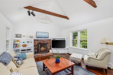 Den with fireplace