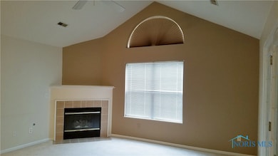 Living room with fireplace