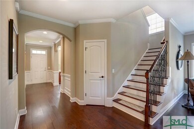 Entry Door with glass transom. Wide Entry Foyer wi